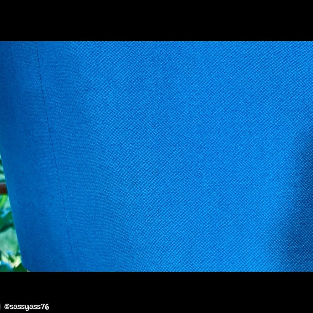 ▪️VTG▪️SAINT LAURENT RIVE GAUCHE▪️1970's 1980's Wool Turquoise Blue Pocket Skirt - Picture 5 of 5